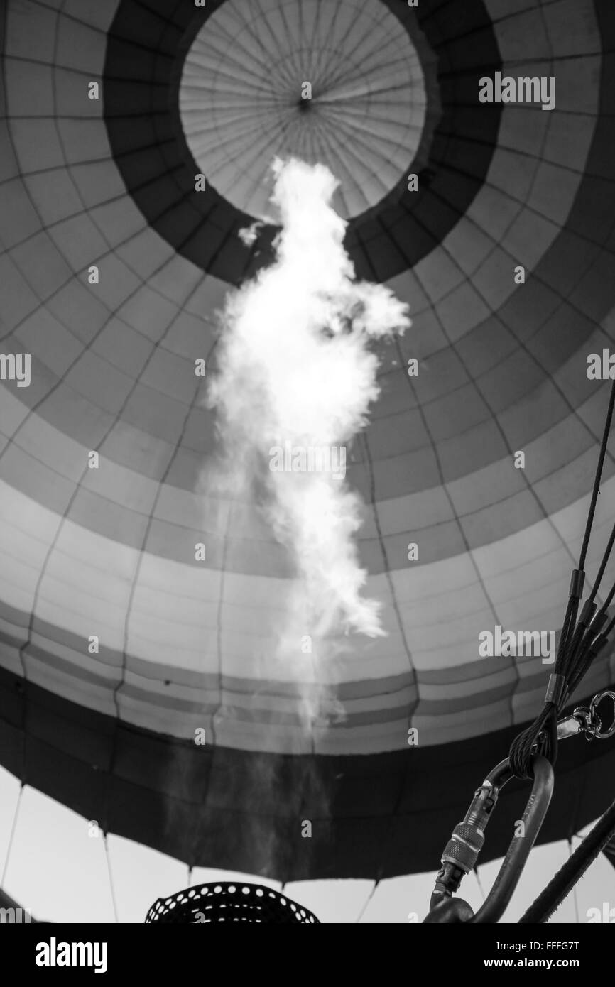 Inside view of a hot air balloon, Laos Stock Photo