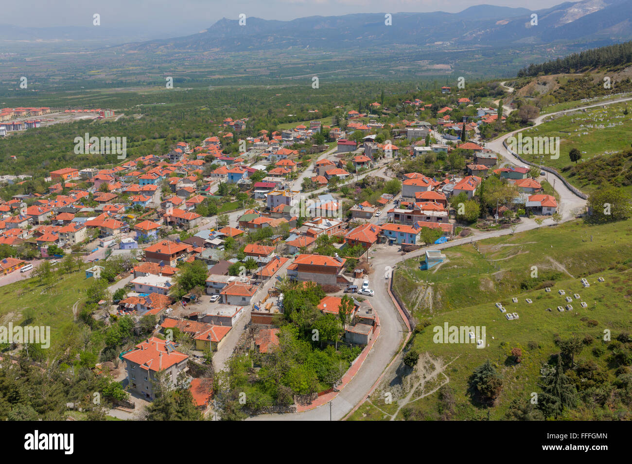 Cityscape, Honaz, Denizli Province, Turkey Stock Photo
