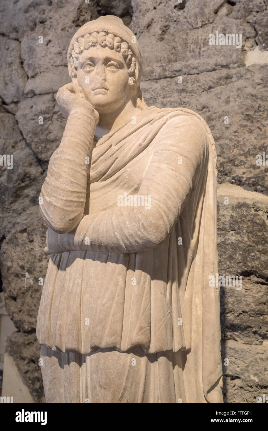 Hellenistic sculpture in archaeology museum, Pamukkale, Hierapolis