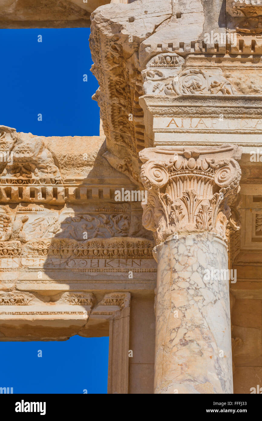 Library of Celsus, Ruins of ancient Ephesus, Selcuk, Izmir Province, Turkey Stock Photo