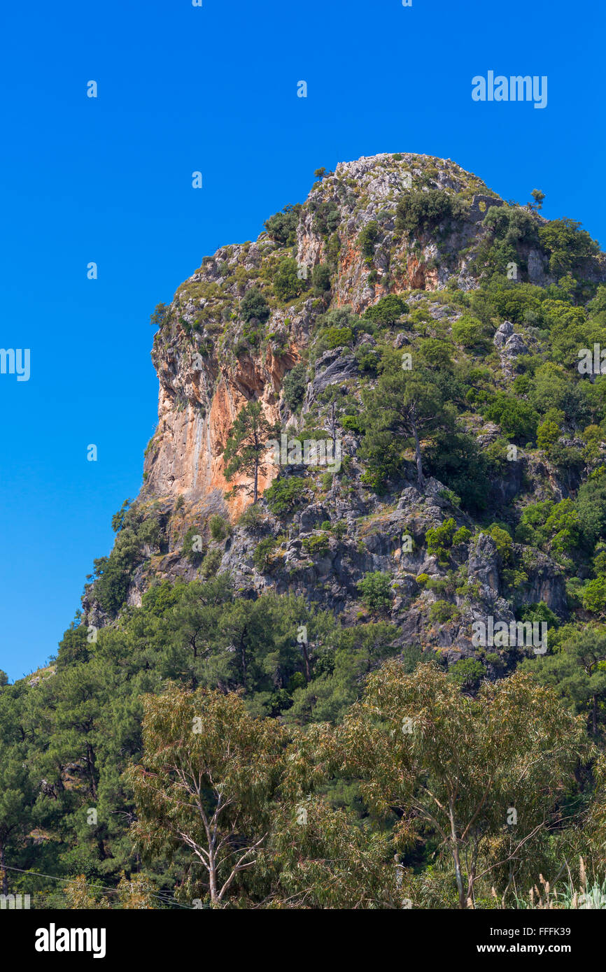 Mountains on River Dalyan, Mugla Province, Turkey Stock Photo