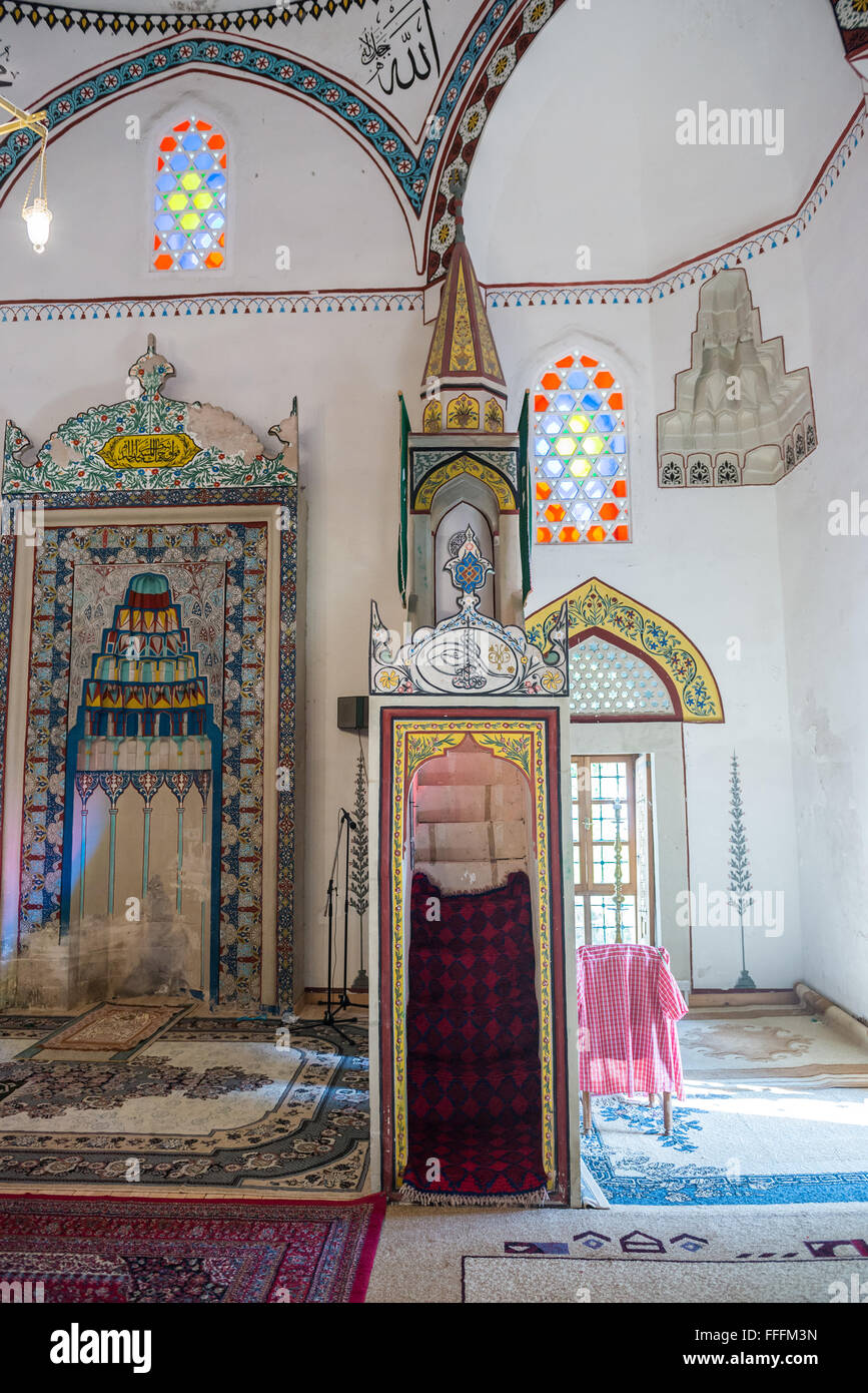 Mihrab and minbar in famous Koski Mehmed Pasha Mosque in Mostar city, Bosnia and Herzegovina Stock Photo