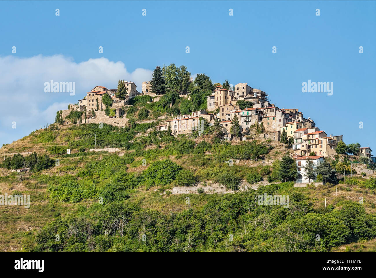 Mountain village Baiardo at the Ligurian Alps, Liguria, Italy Stock ...