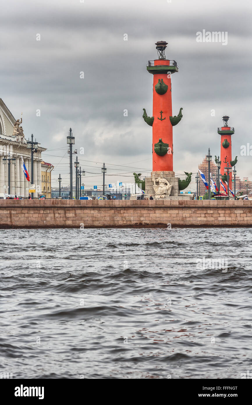 Rostral column, Saint Petersburg, Russia Stock Photo