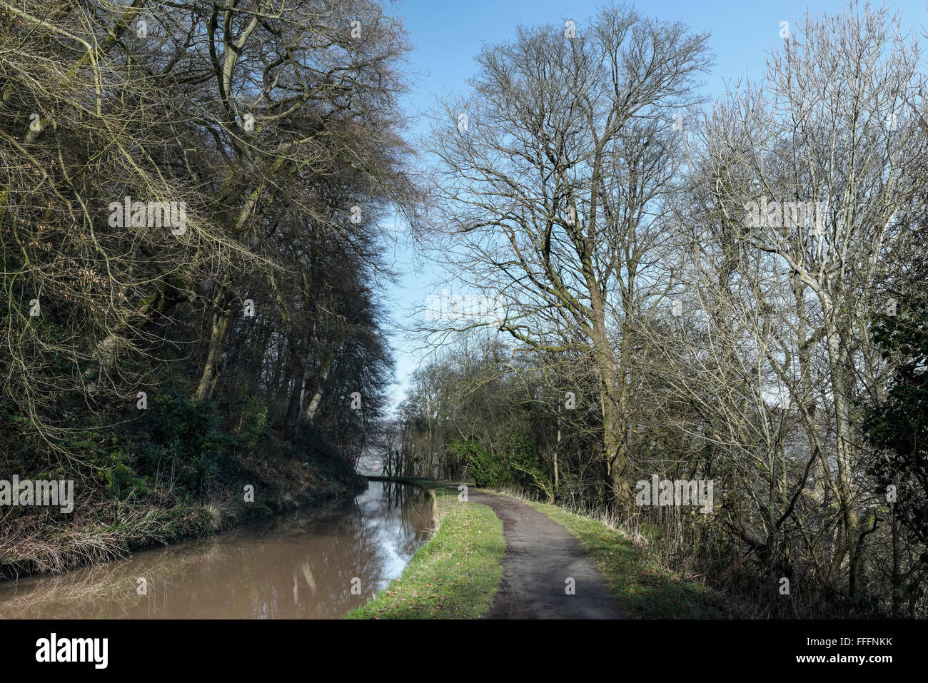 Tow path of the Monmouth and Brecon Canal. Stock Photo