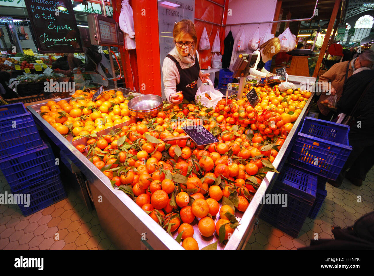 oranges for sale at “Mercado Central” Valencia Spain Stock Photo Alamy