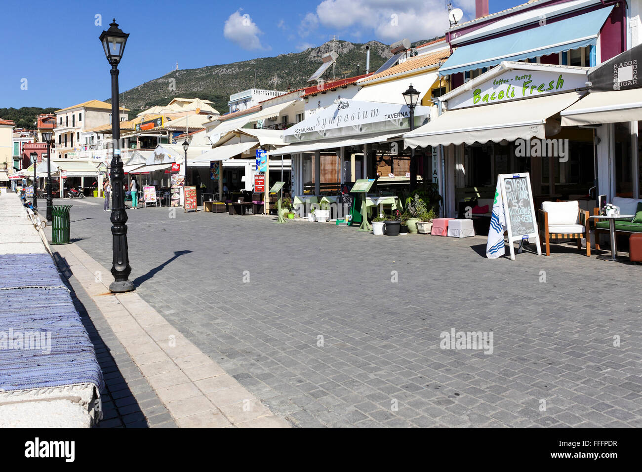 Parga Town promenade is a mishmash of shops, restaurants and bars along