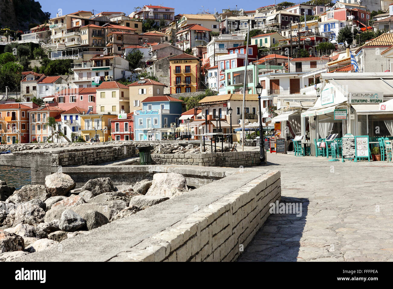 Parga Town promenade is a mishmash of shops, restaurants and bars along