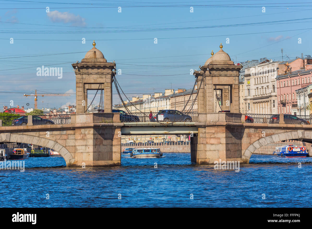 Lomonosov Bridge, Saint Petersburg, Russia Stock Photo