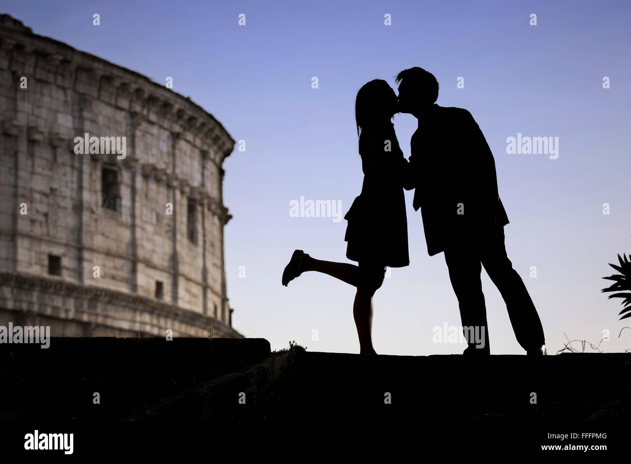 Couple at the Colosseum Stock Photo