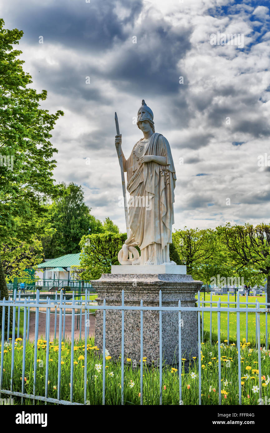 Statue of Athena, Peterhof, Saint Petersburg, Russia Stock Photo