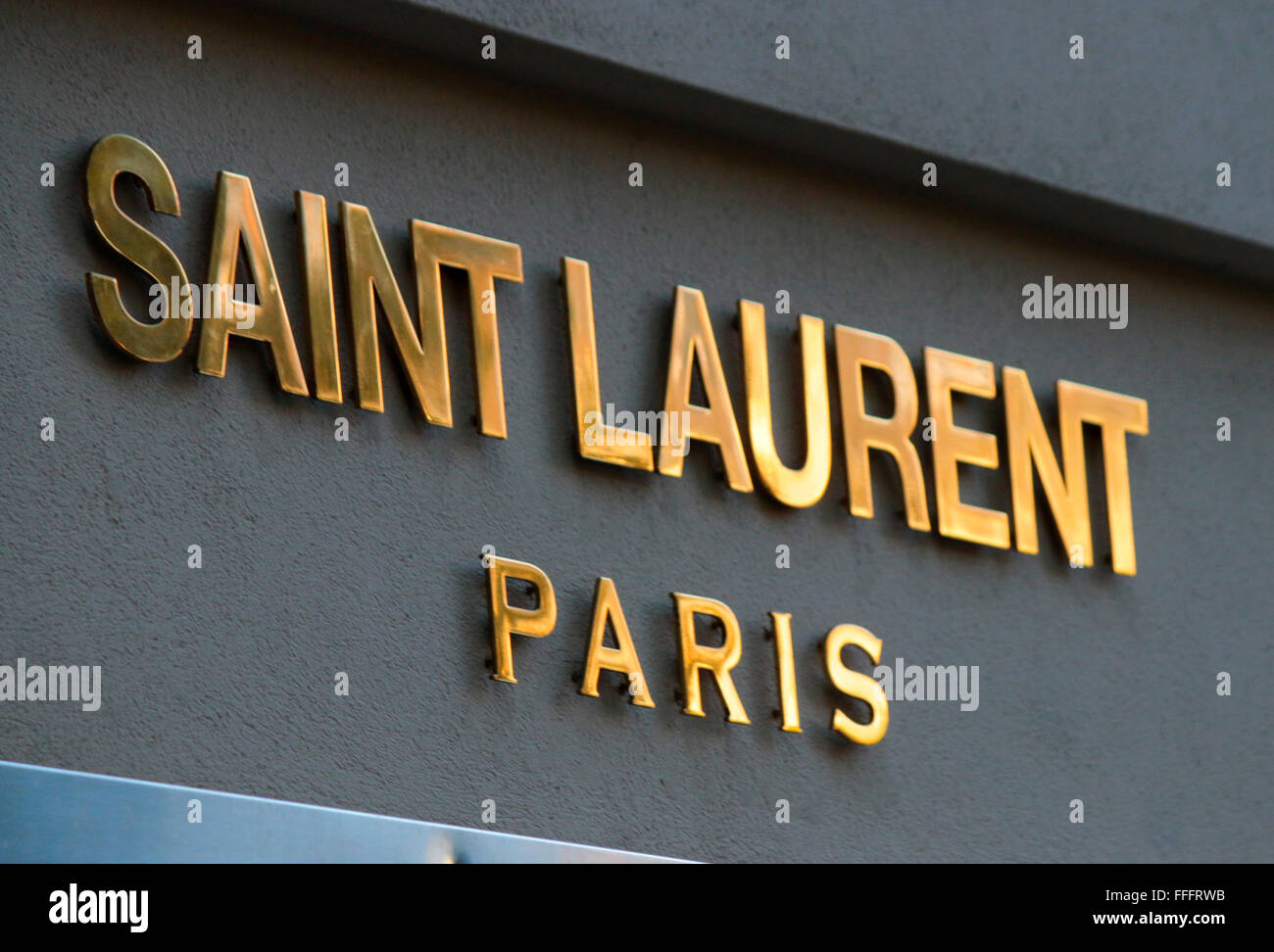 Yves Saint Laurent logo Stock Photo - Alamy