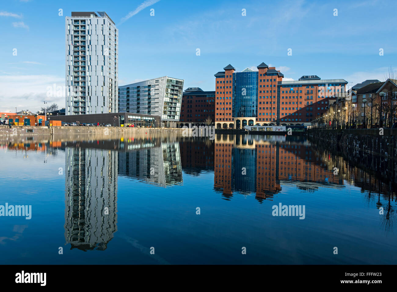 Millennium Tower apartments and the Anchorage Quay office buildings