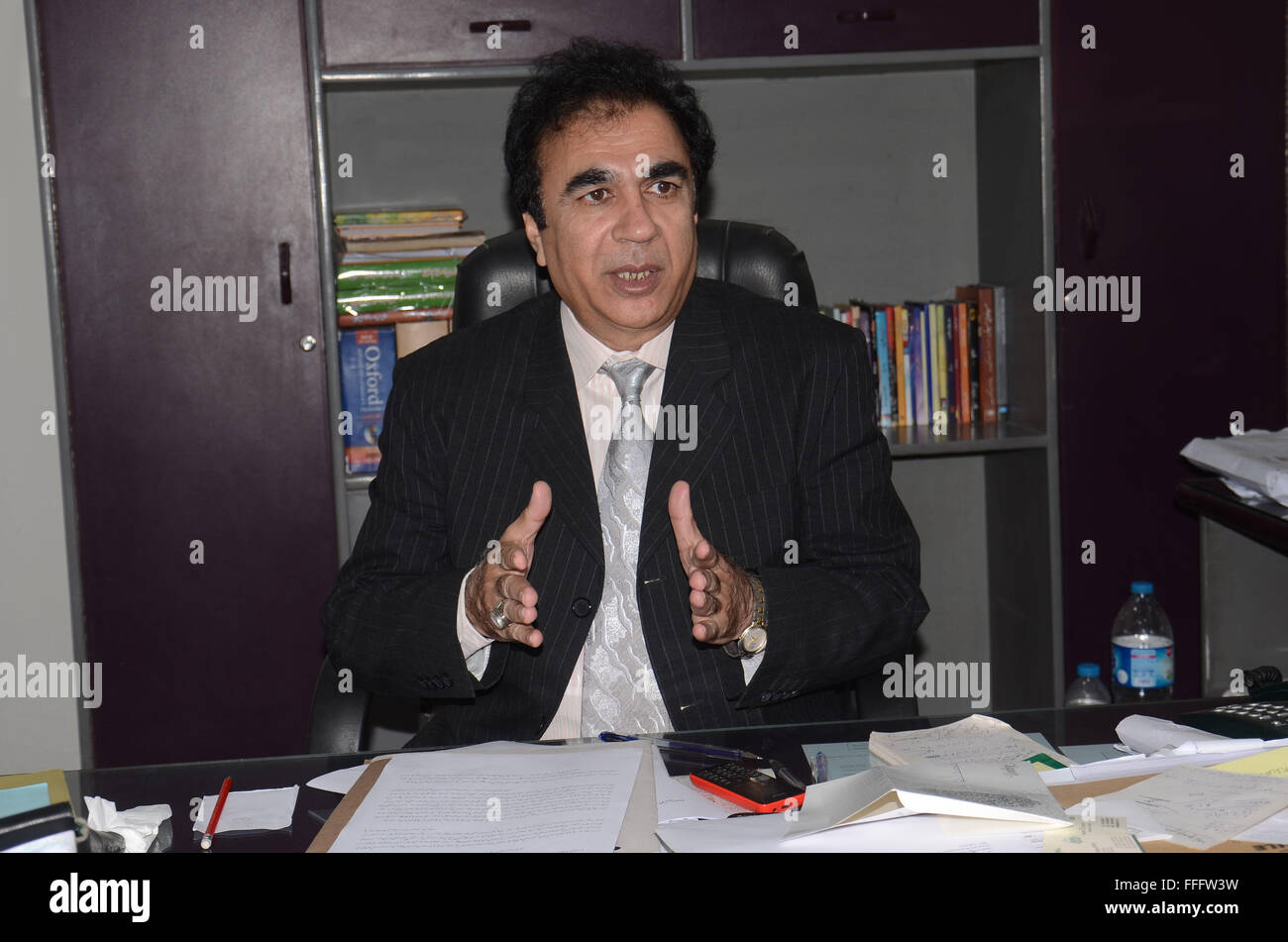 Lahore, Pakistan. 13th Feb, 2016. Station Director of Radio Station