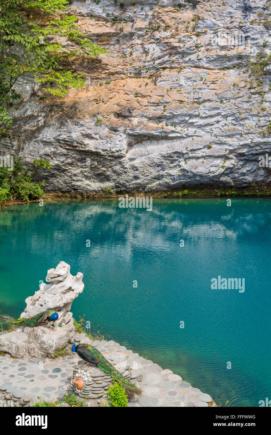 Blue mountain lake, Abkhazia, Georgia Stock Photo