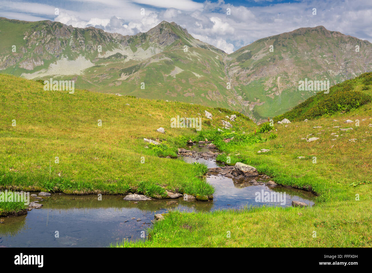 Valley of seven lakes, Caucasus mountains, Abkhazia, Georgia Stock Photo