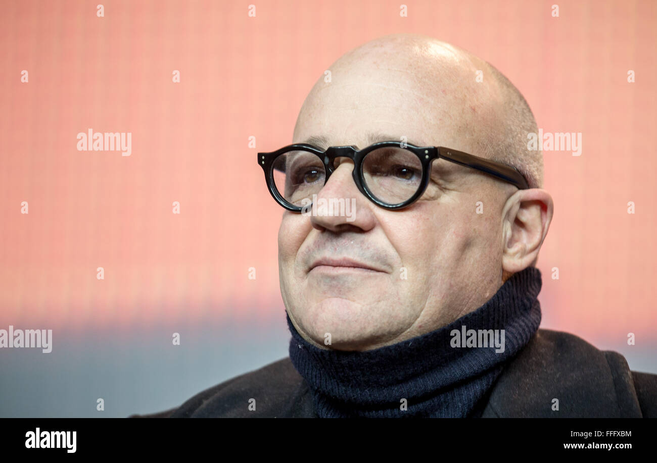 Berlin, Germany. 13th Feb, 2016. 66th International Film Festival in Berlin, Germany, 13 February 2016, Photo call, Fuocoammare (Fire at Sea): directort Gianfranco Rosi. The film runs in competition. The Berlinale runs from 11 February to 21 February 2016. Photo: MICHAEL KAPPELER/dpa/Alamy Live News Stock Photo