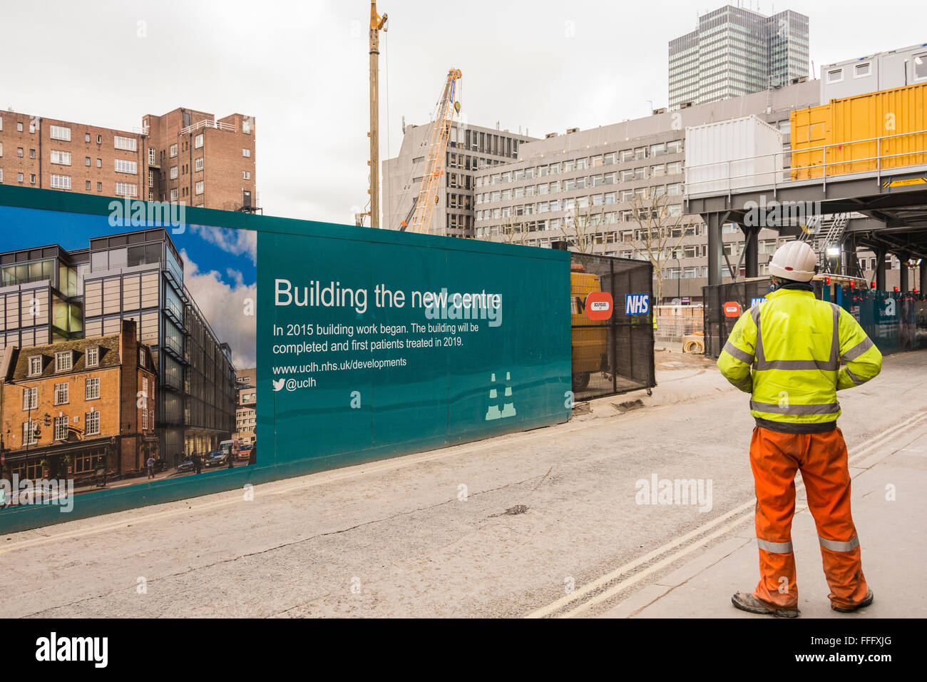 Construction of the new Proton Beam Therapy Unit at University College London Hospital (UCLH), London, England, UK Stock Photo