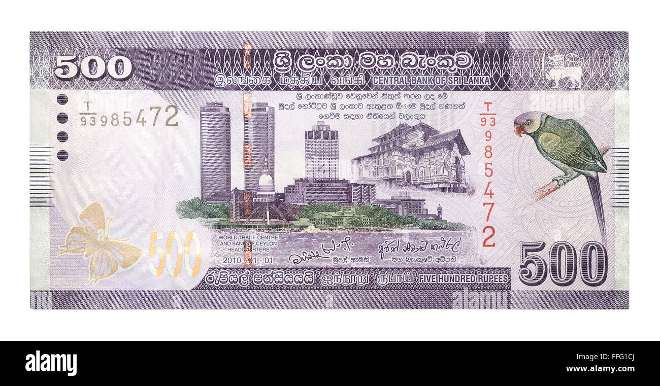 Banknotes 500 Sri Lankan Rupees Stock Photo