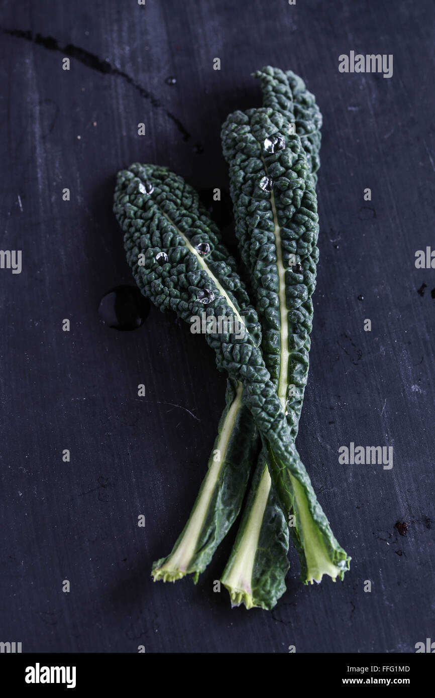 Black tuscan kale leaves Stock Photo Alamy