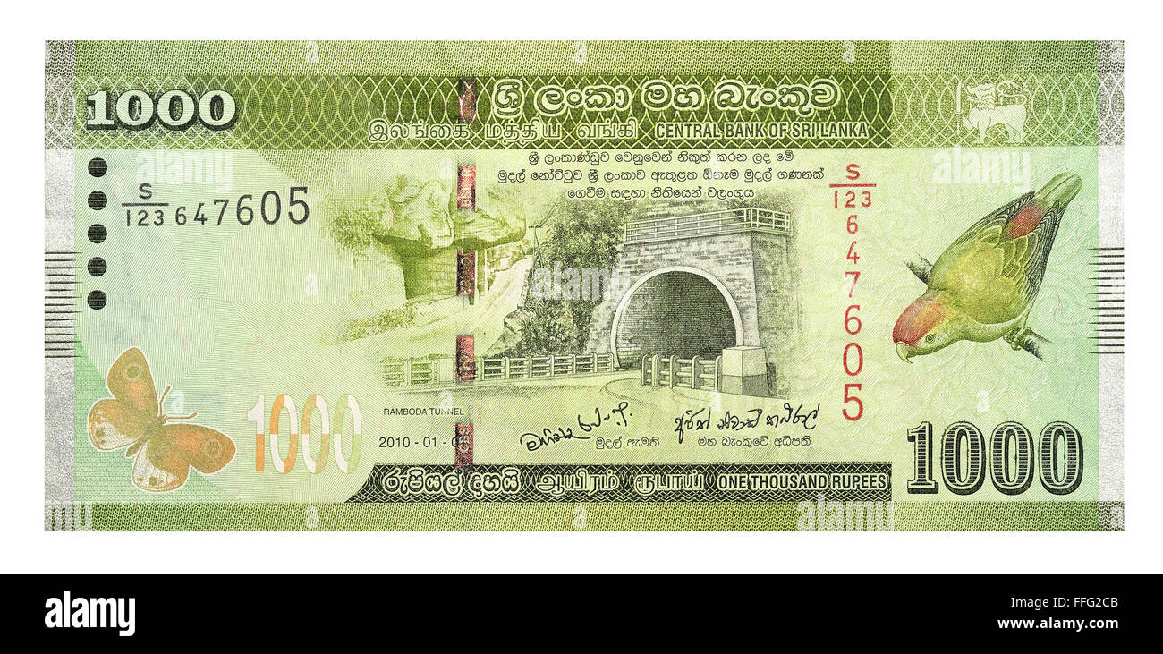 Banknotes 1000 Sri Lankan Rupees Stock Photo