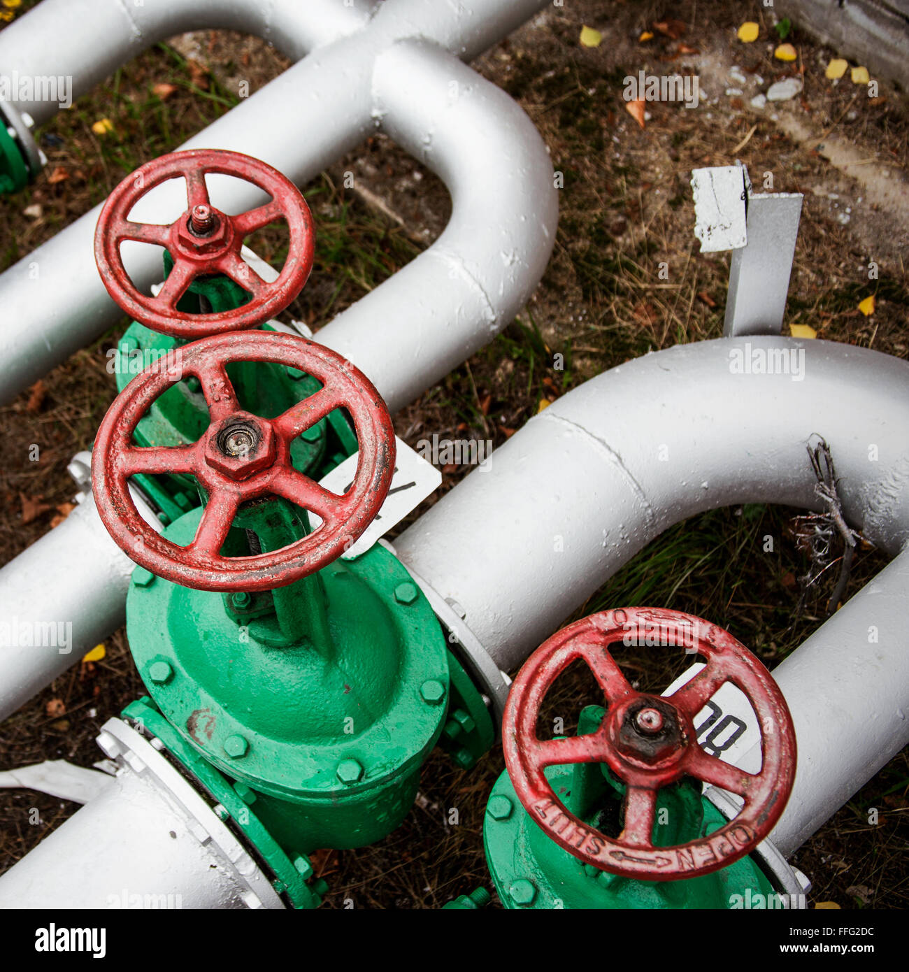 Oil and gas pipe line valves Stock Photo Alamy
