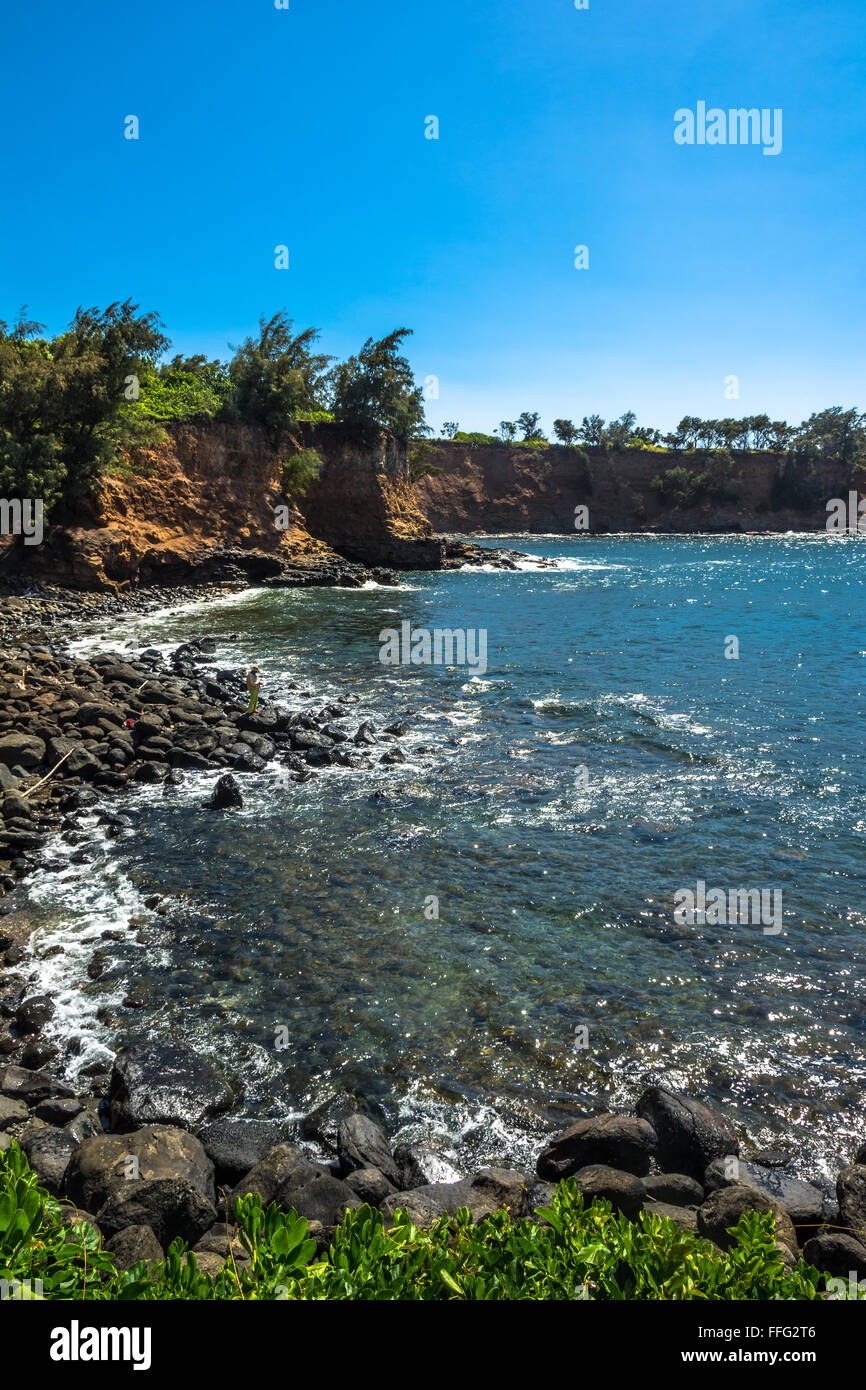 The coast along Big Island, Hawaii Stock Photo