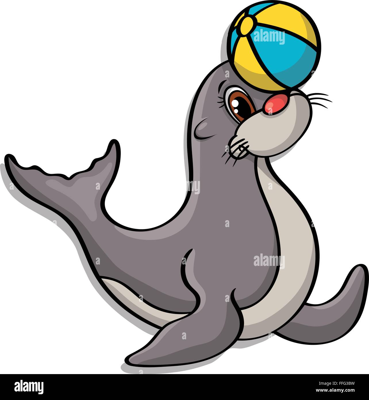 Cute seal playing with ball Stock Vector Image & Art Alamy