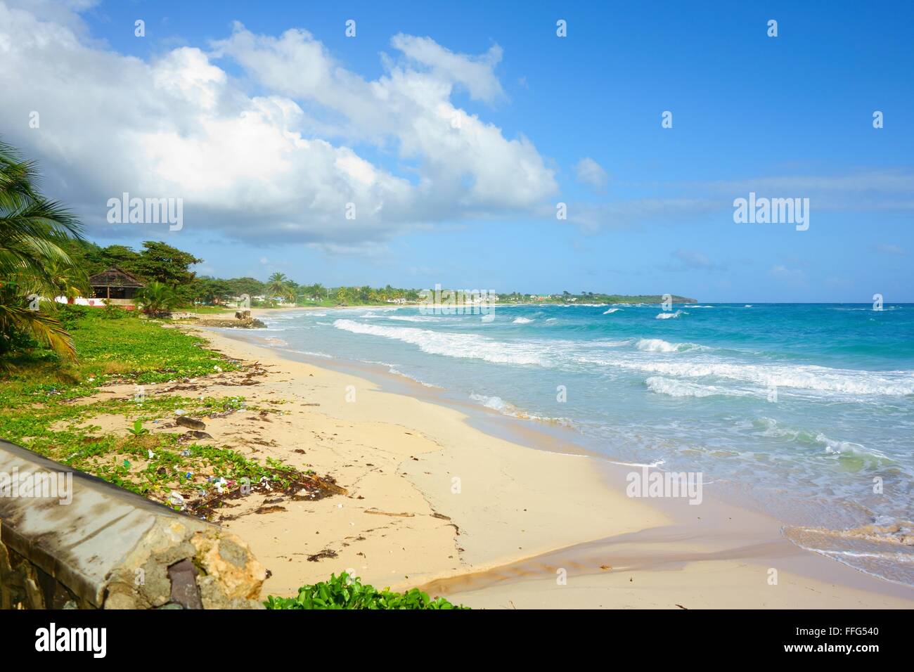 Long Bay beach in Portland, Jamaica Stock Photo