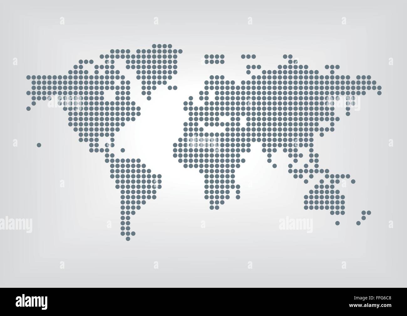Vector illustration of dotted world map with all continent Stock Vector ...