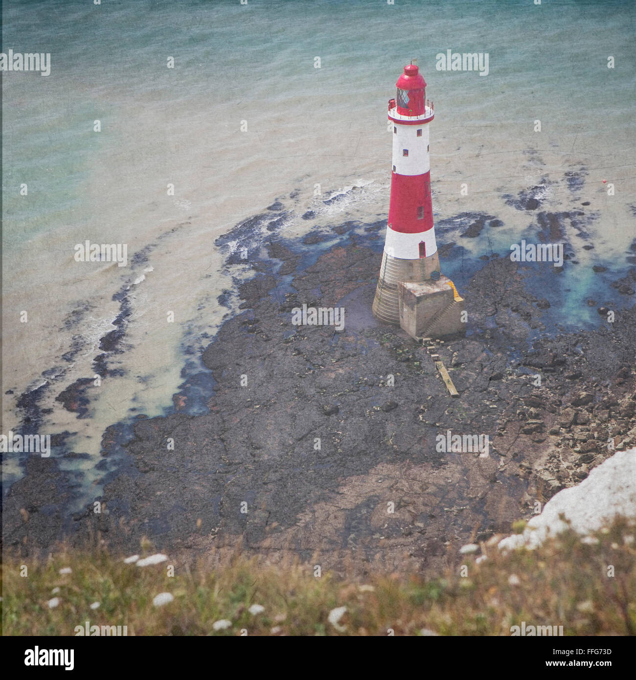 vintage wallpaper background with lighthouse Stock Photo - Alamy