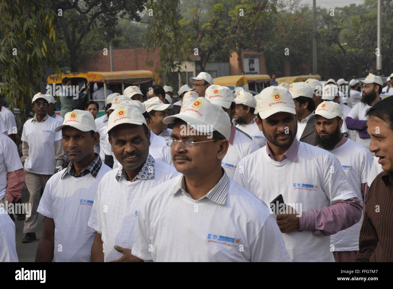 Bangladesh Radio broadcaster held a rally to celebrate world radio day