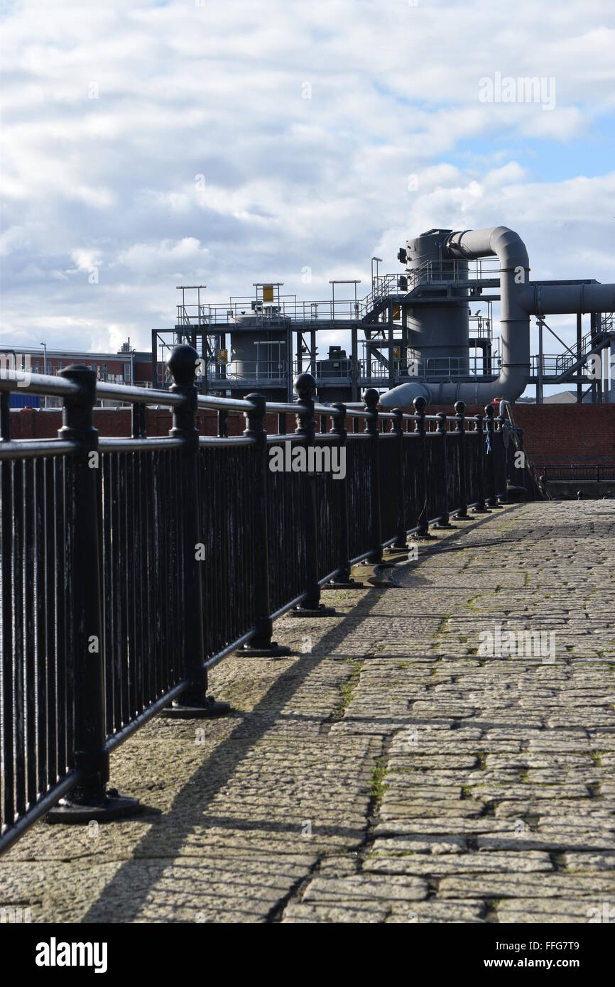 Woodside, Birkenhead, taken from a disused dock, showing a Refinery