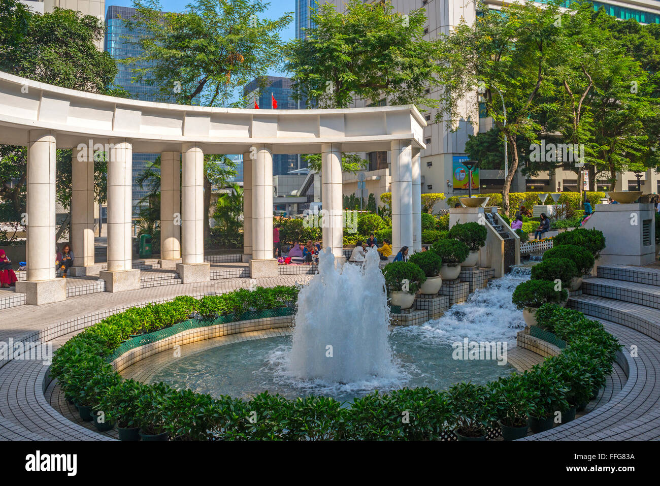 Colonnade and Fountain, Hong Kong Park, Hong Kong Stock Photo Alamy