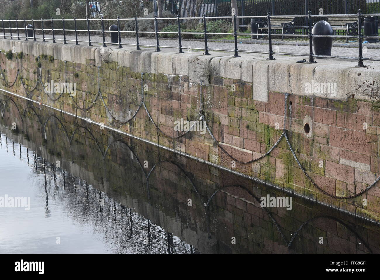 Stone dock wall, Egerton Wharf, Birkenhead Stock Photo Alamy
