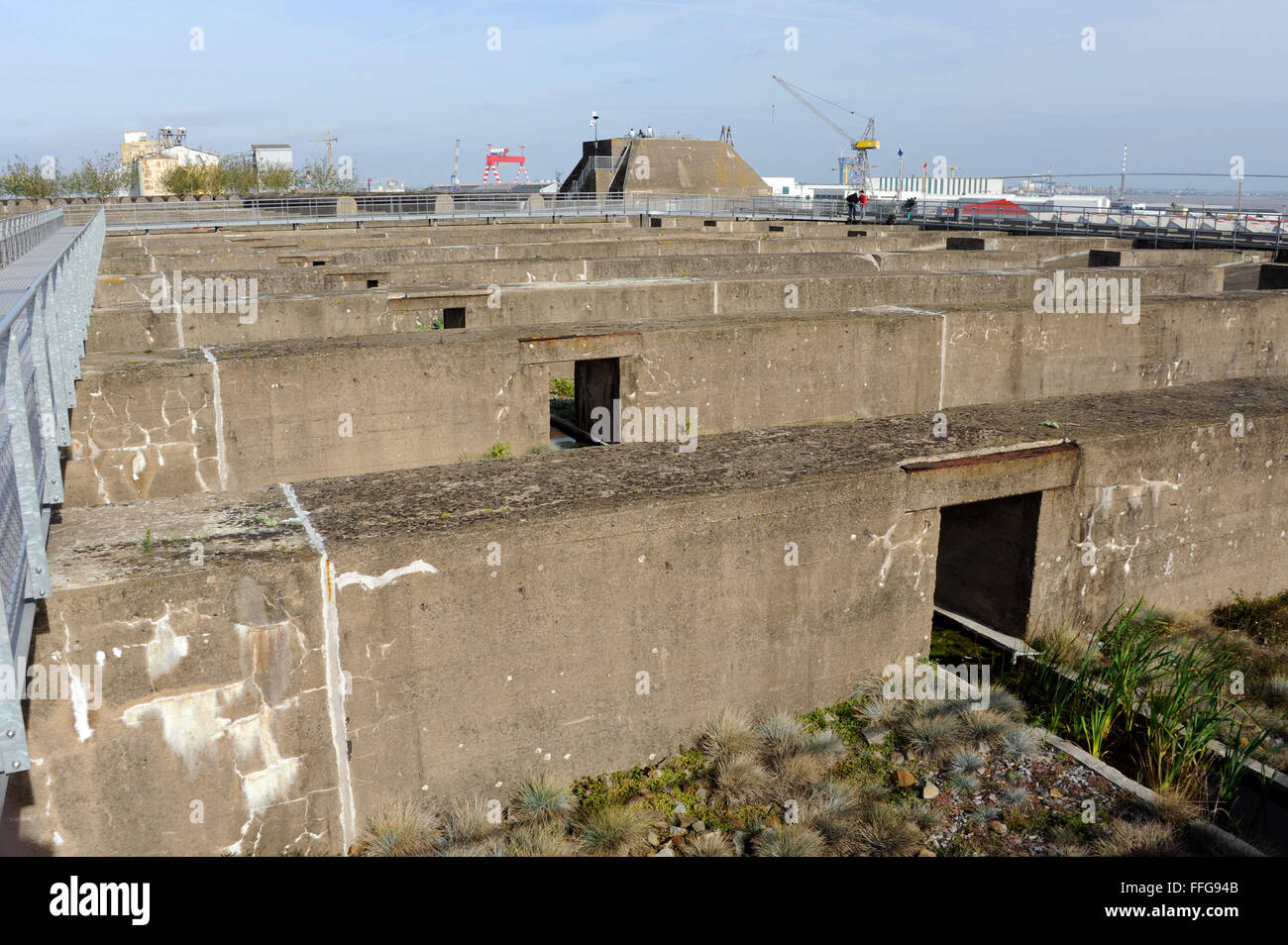 Roof of Kriegsmarine SaintNazaire submarine base,LoireAtlantique,Pays