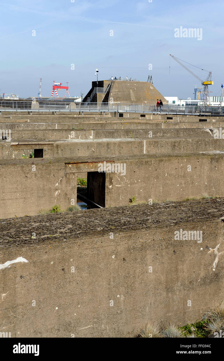 Roof of Kriegsmarine SaintNazaire submarine base,LoireAtlantique,Pays