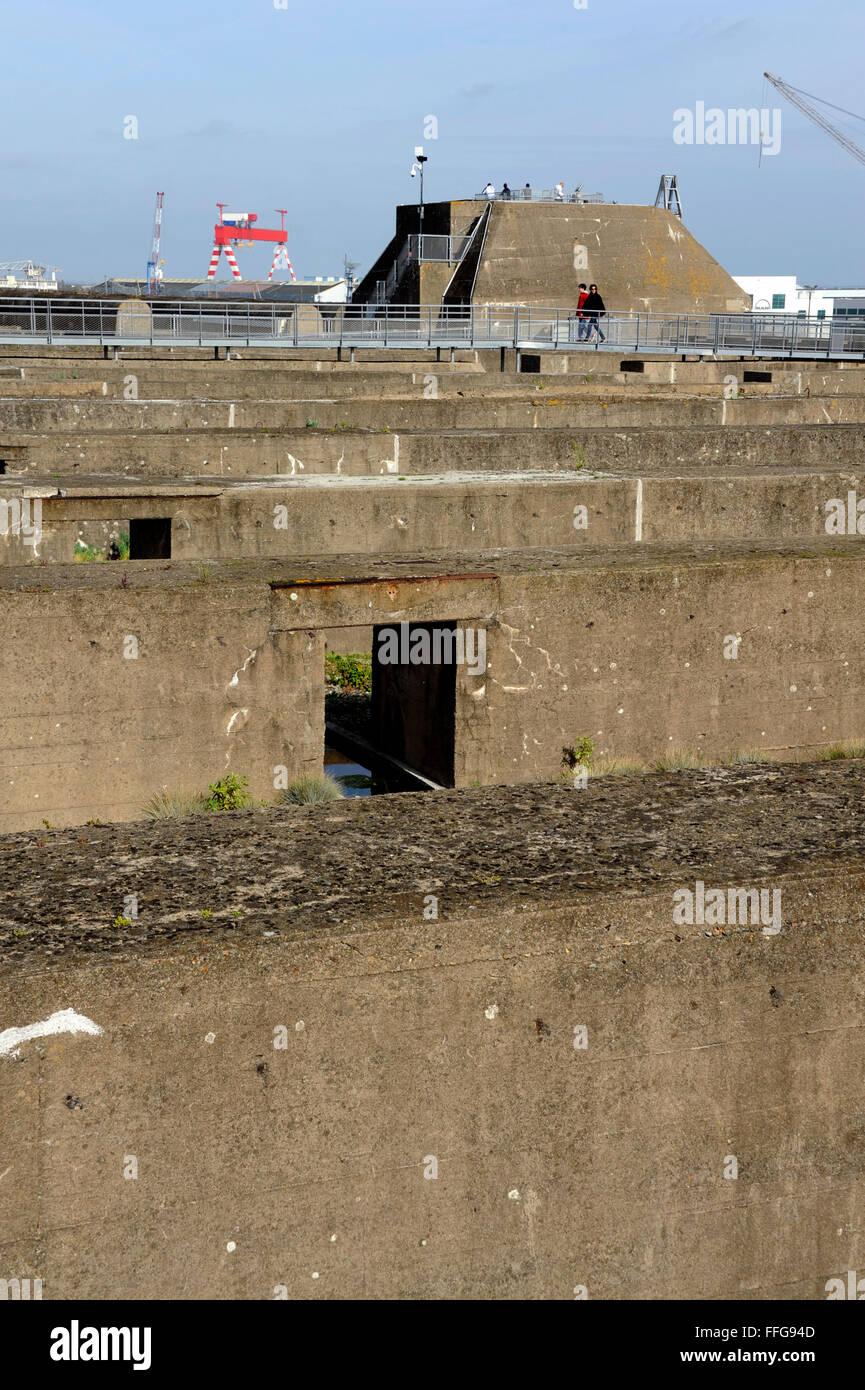 Roof of Kriegsmarine SaintNazaire submarine base,LoireAtlantique,Pays