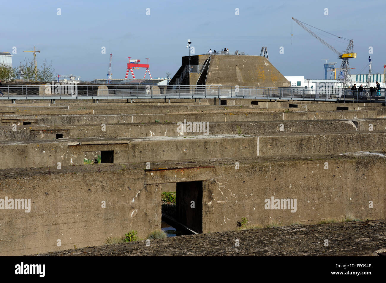 Roof of Kriegsmarine SaintNazaire submarine base,LoireAtlantique,Pays