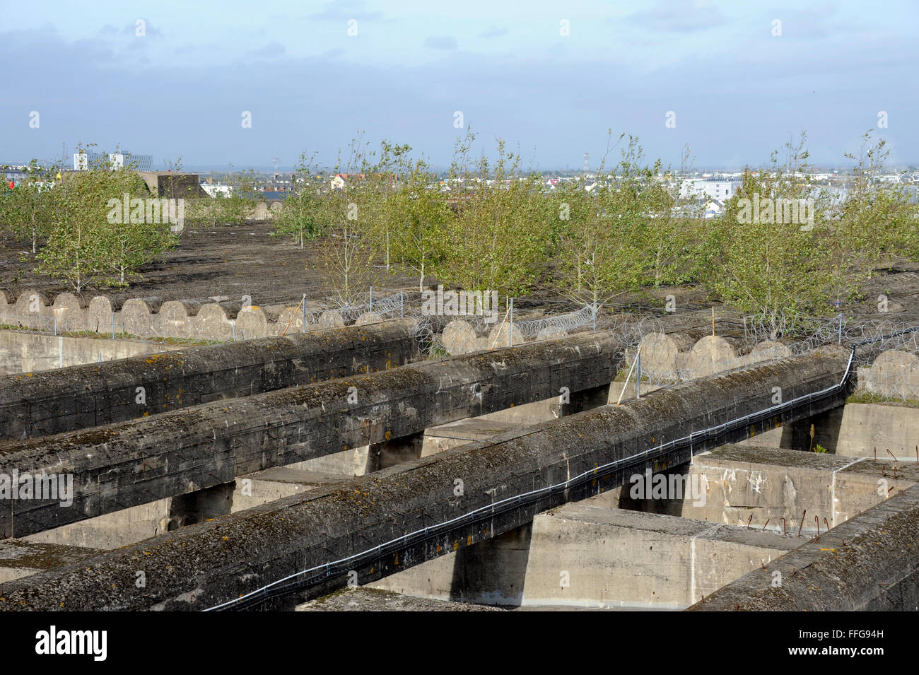 Roof of Kriegsmarine SaintNazaire submarine base,LoireAtlantique,Pays