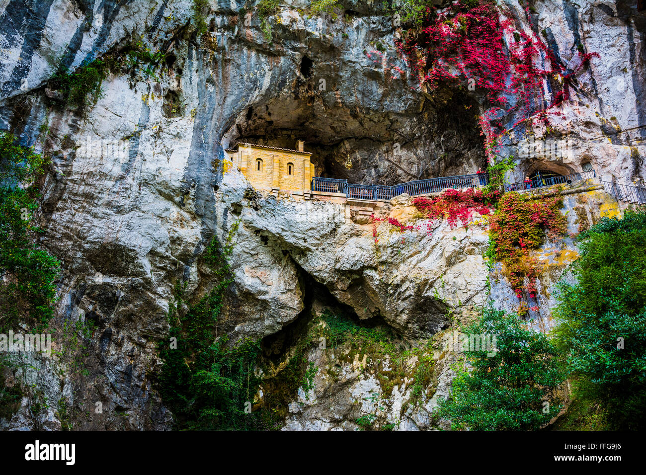 The Santa Cueva de Covadonga Holy Cave of Covadonga is a Catholic sanctuary located in