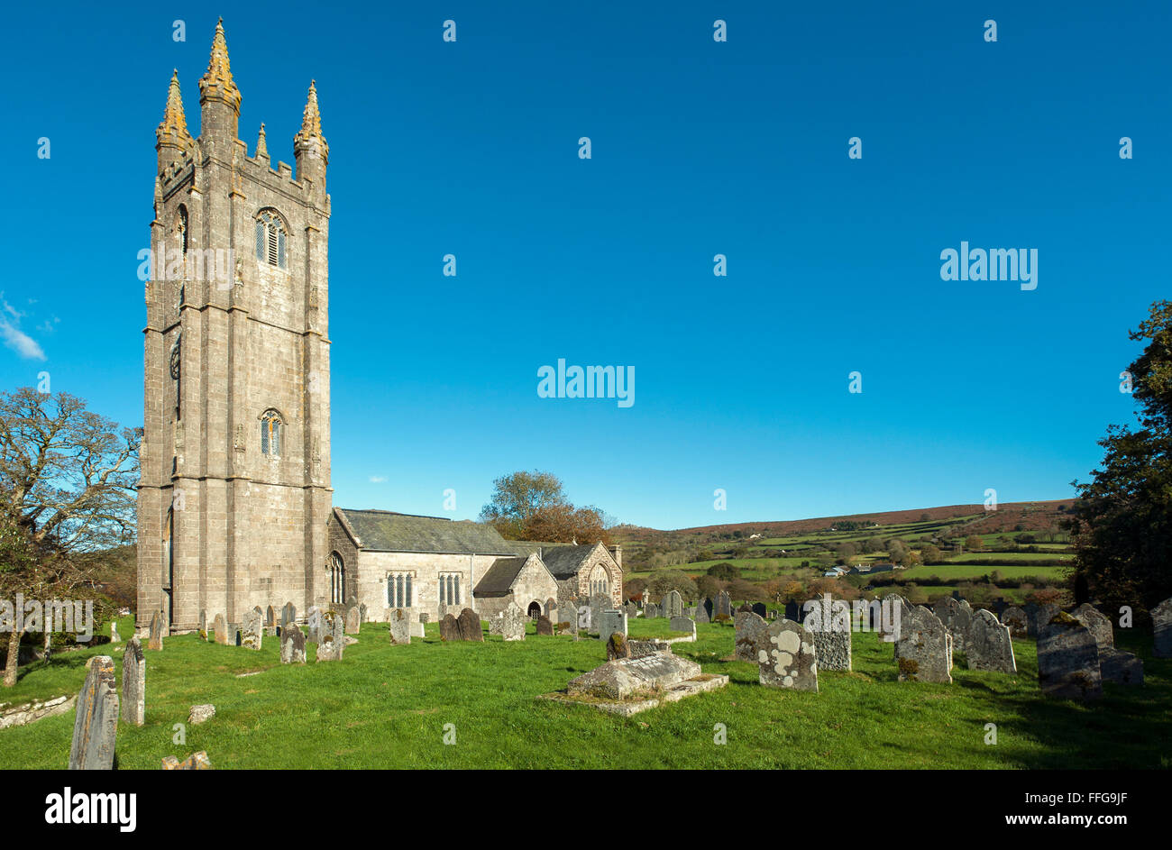 Church St. Pancras Widecombe-in-the-Moor Dartmoor Devon England UK Europe Stock Photo