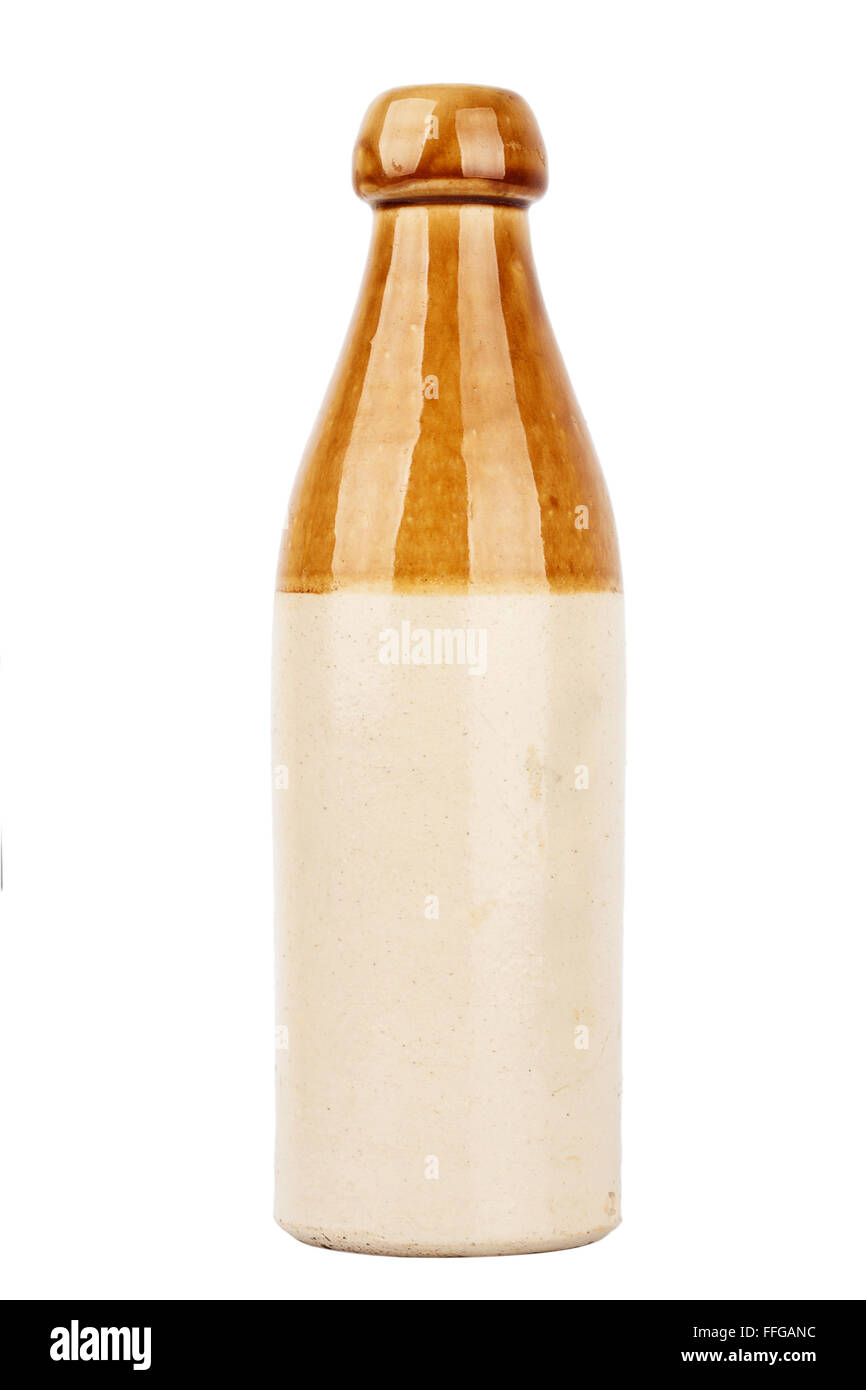 Vintage ceramic bottle isolated on white background Stock Photo - Alamy