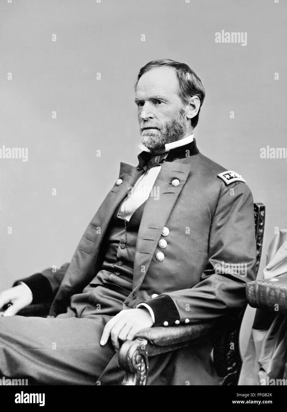 General Sherman. Portrait of General William Tecumseh Sherman, commander in the Union army during the American Civil War, c. 1860-1875 Stock Photo