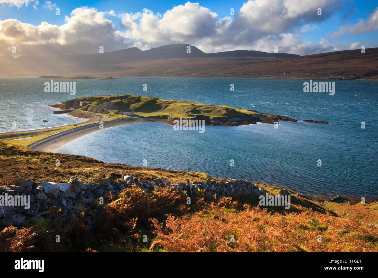 Ard Neackie on Loch Eriboll in the North West Highlands of Scotland, captured on a stormy afternoon in late October. Stock Photo