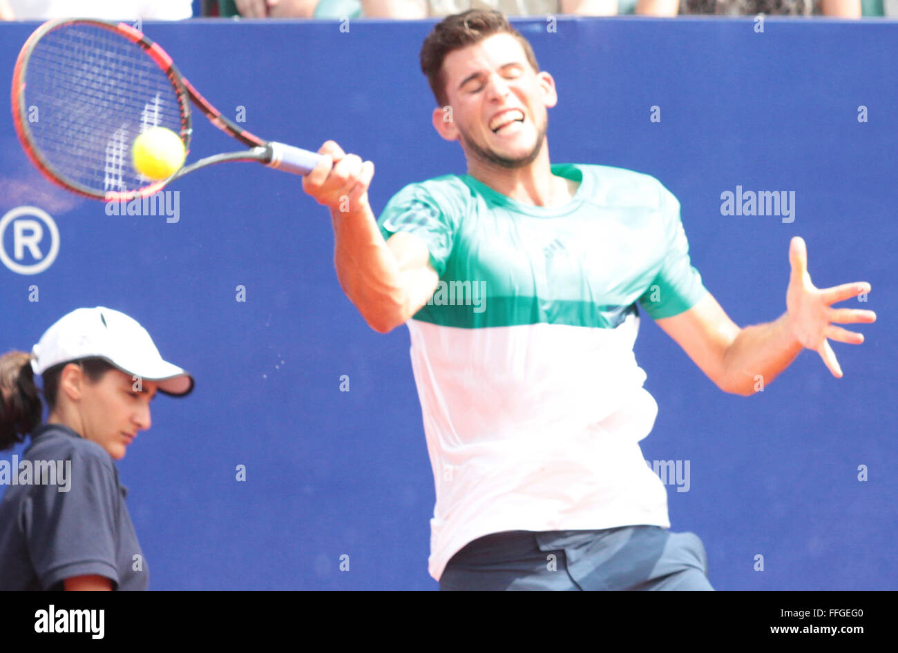 Buenos Aires, Argentina. 13th Feb, 2016. Dominic Thiem plays semifinal  match at central court of Buenos Aires Lawn Tennis Club on Saturday.  Credit: Néstor J. Beremblum/Alamy Live News Stock Photo - Alamy