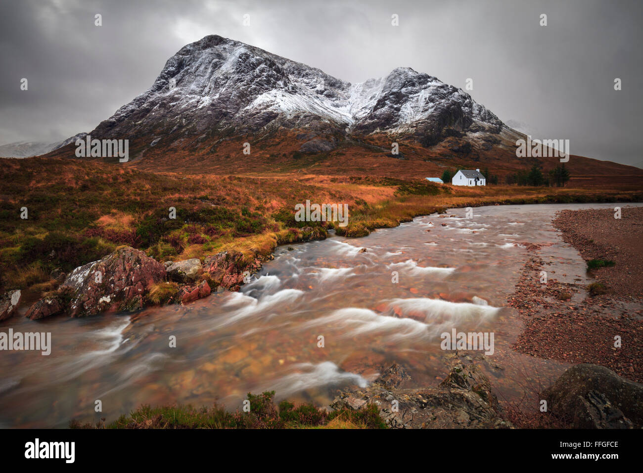 The River Coupall at Lagangarbh ,near the top of the Pass of Glencoe. Stock Photo