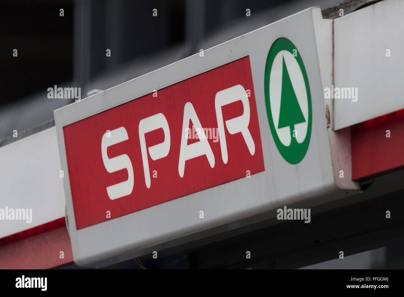 Spar convenience store sign logo. Stock Photo