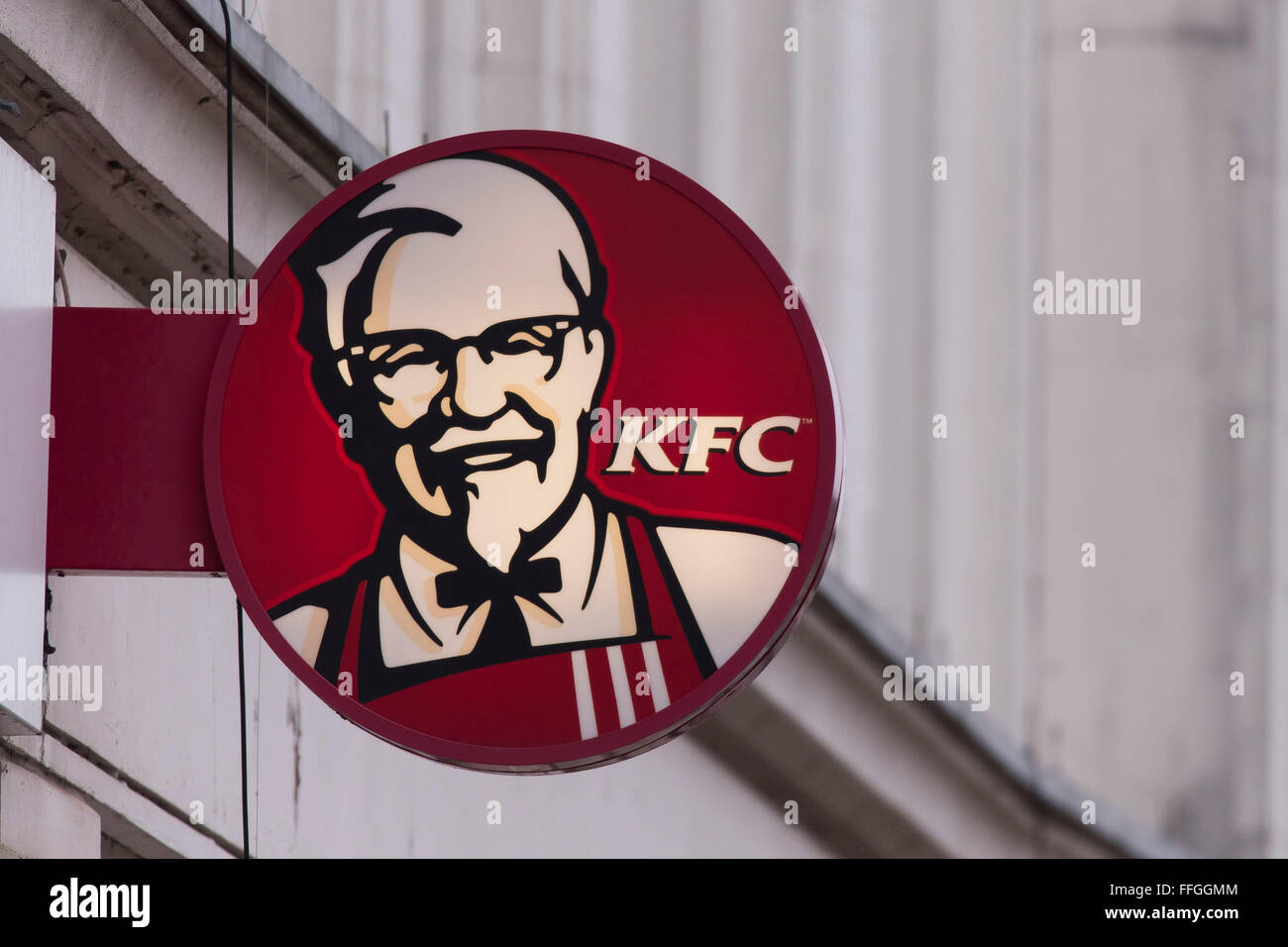 KFC chicken  restaurant fast food sign logo. Stock Photo
