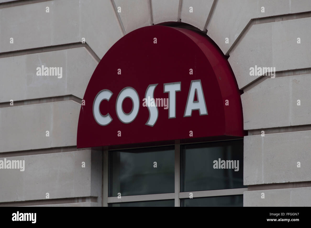Costa Coffee sign logo. Stock Photo